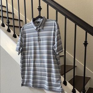 Adidas Golf Striped White/Navy Shirt
